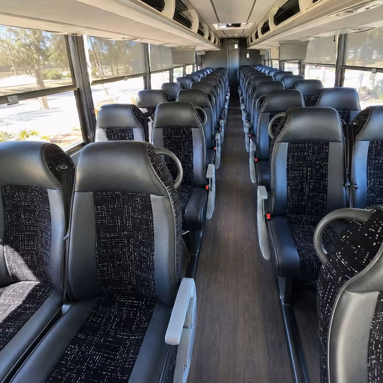 56 passenger charter bus inside