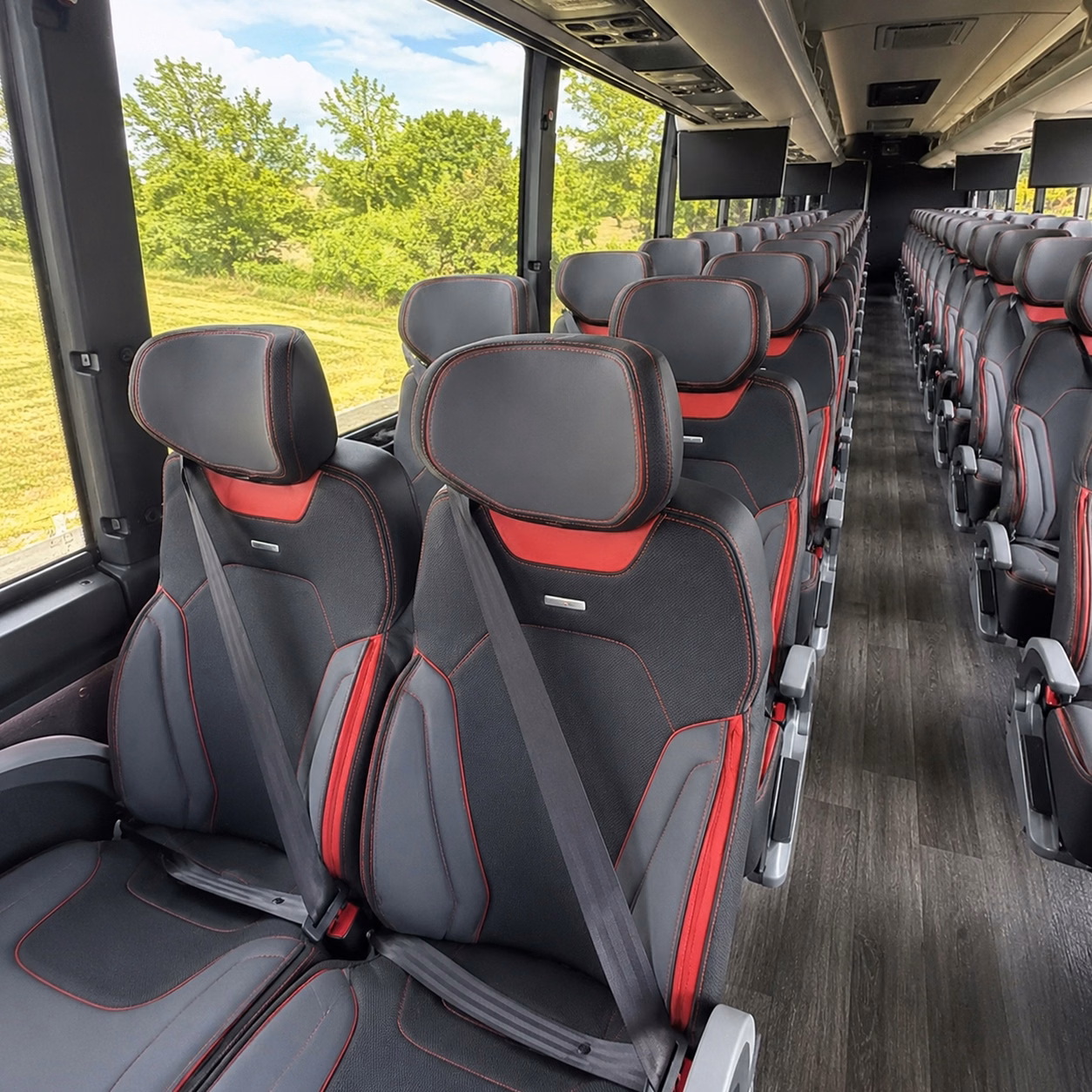 56 passenger charter bus interior